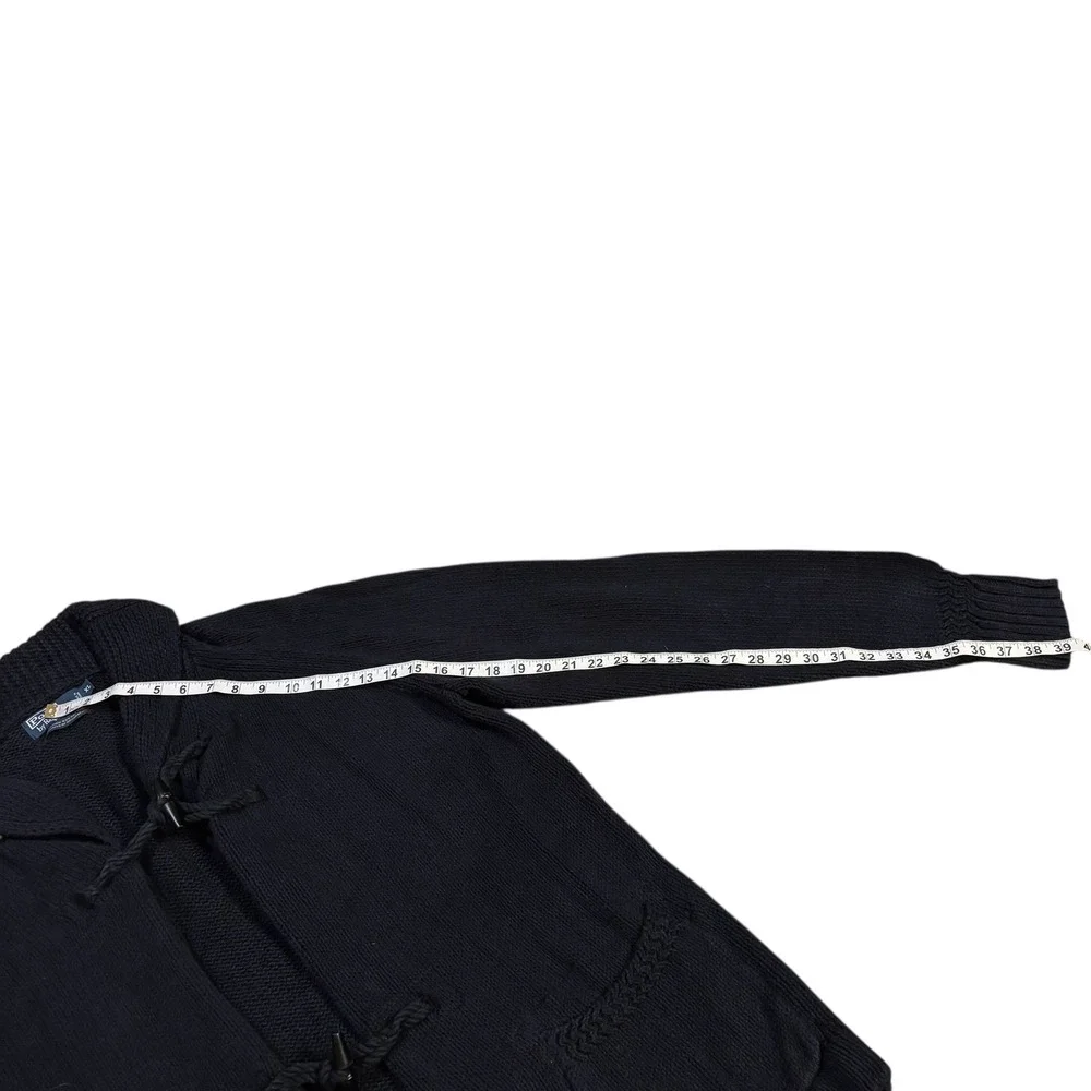 Polo Ralph Lauren Navy Blue Linen Cotton‎ Toggle Shawl Fisherman Cardigan XL